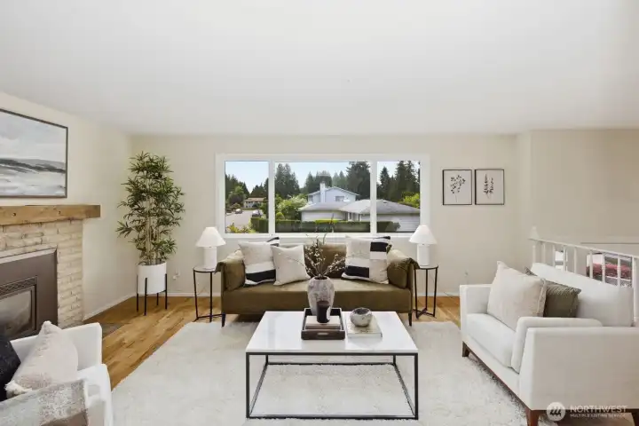 Living room includes gas fireplace