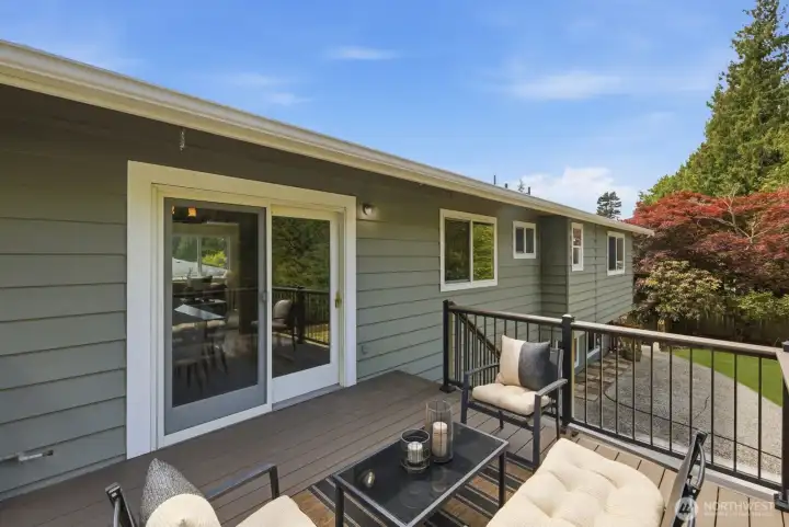 Deck easy access to dining rm and kitchen