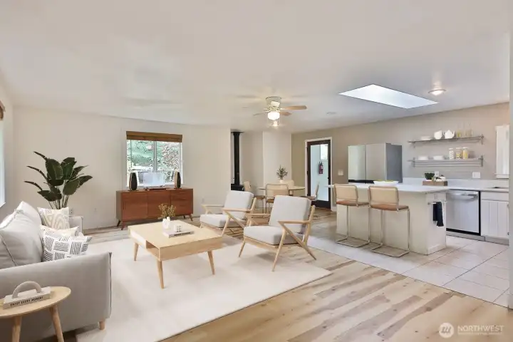 Virtual staging helps to bring scale to this space. Virtual staging helps to bring scale to this space.