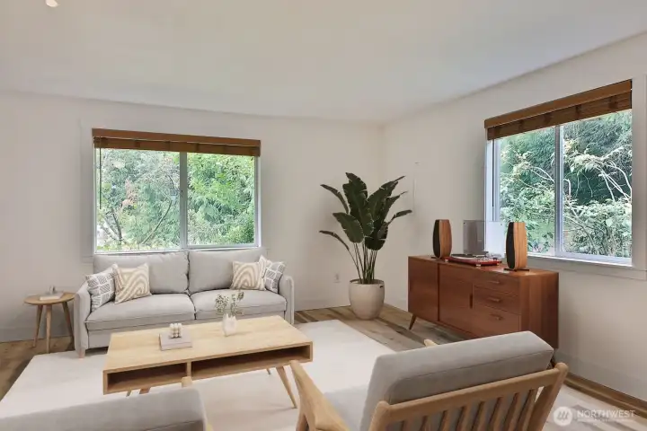 Everywhere you look it is green outside! Virtually staged. Everywhere you look it is green outside! Virtually staged.