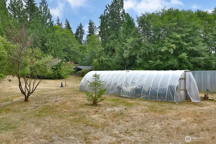 Hoop house for starts. Hoop house for starts.