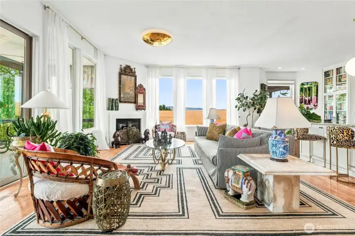 Living room with Gas Fireplace and access to porch Living room with Gas Fireplace and access to porch