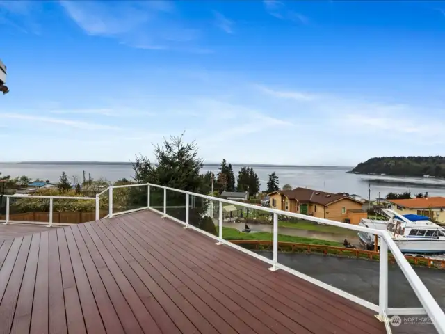 NW corner of deck looking out over the Puget Sound.