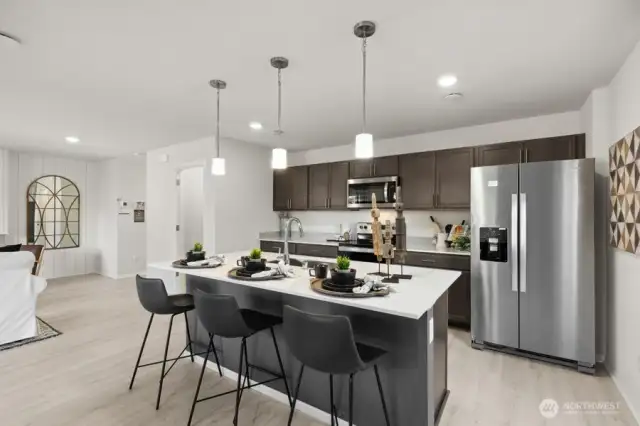 Open Concept living/dinining/kitchen-Interior Pictures: Disclaimer- Photos are of another Lina floor plan from a previous community, photos are for illustrative purposes only. Finishes, flooring, upgrades, or other features may vary.