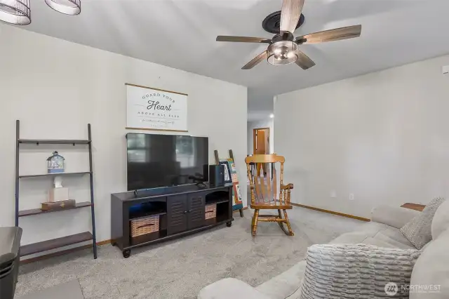 Living room with pellet stove
