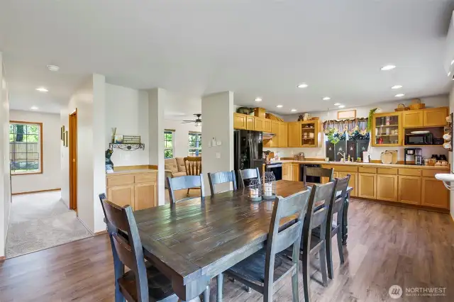 kitchen with dining area. dining table to stay if buyers would like it