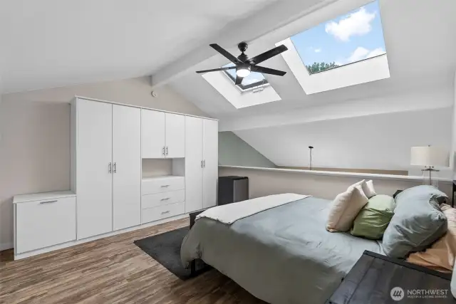 Primary bedroom from doorway