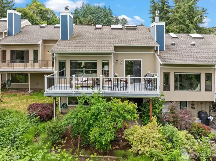 The unit is perfectly situated for ultimate privacy while enjoying the sounds of nature and lush surroundings