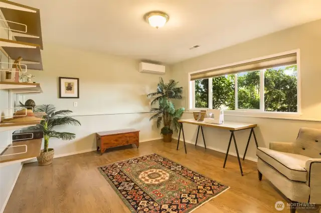 Lower level office/craft space. What might you do with this space?