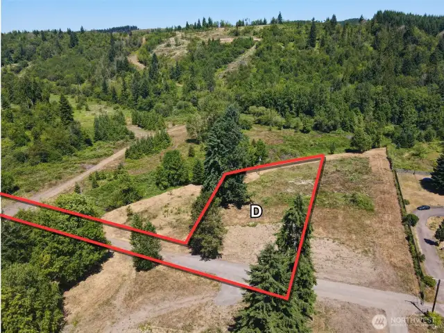 Overhead view with approximate boundaries in red.