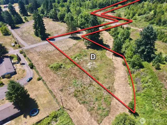 Overhead view with approximate boundaries in red.