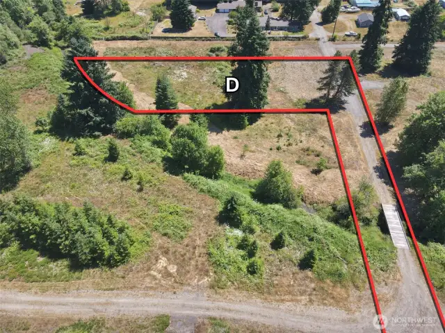 Overhead view with approximate boundaries in red.