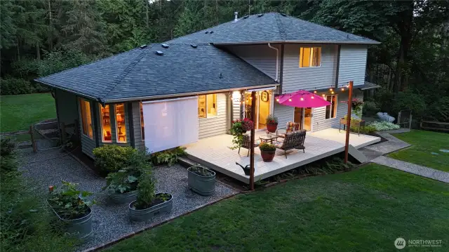 Back Deck oversees this Luscious Back Yard