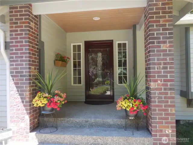 Impressive Brick Pillar Covered Entry