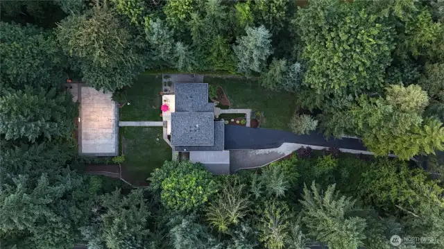 Drone shot straight Down on House & Lot
