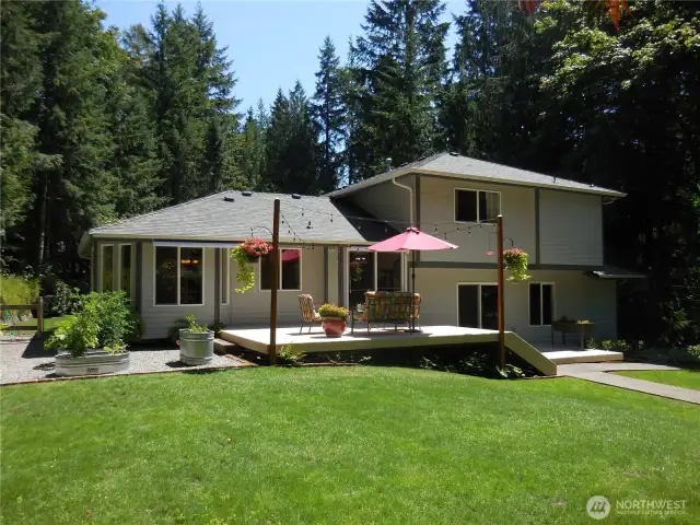 Sunshine Shot of Back Decks and 2 Sliding Glass doors to get there.