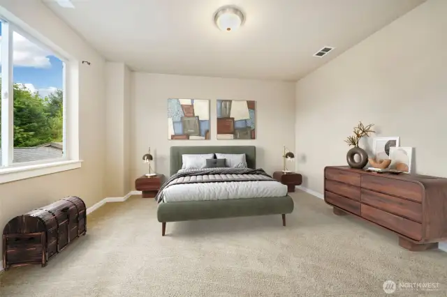 Owner's Suite Bedroom - Upper - Virtually Staged