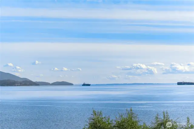 Beautiful San Juan Islands and the Olympoc Mountains can be seen from the comfort of your home.