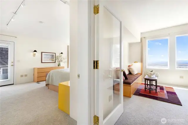 Upstairs features 3 bedrooms and 1.75 bathrooms.