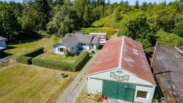 Home & huge shop on 3.93 acres of development land