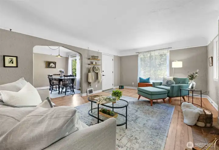 You’ll love the period details throughout—arched doorways, coved ceilings, and rich woodwork