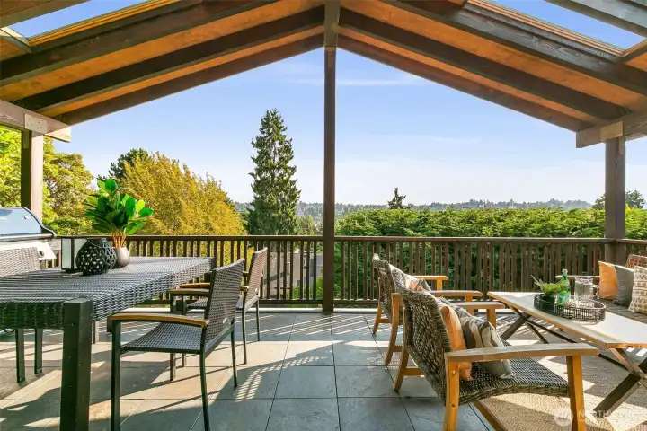 Amazing 160 sq ft covered deck off main living room with Southern territorial views.
