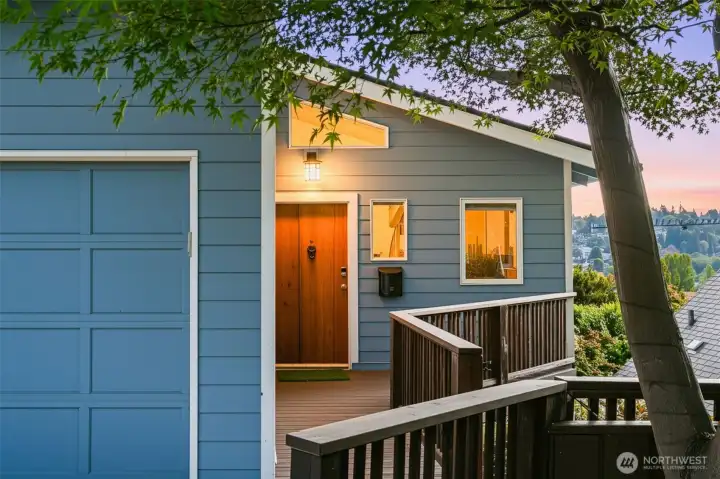 Covered deck to main floor entrance.