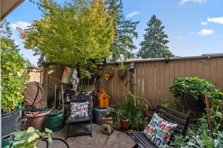 Private patio off living room