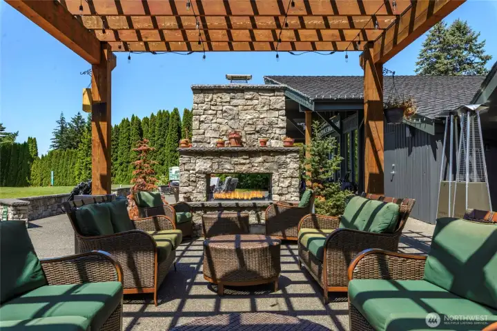 Kick back with a beer on the McDuff's outdoor patio with multiple fireplaces