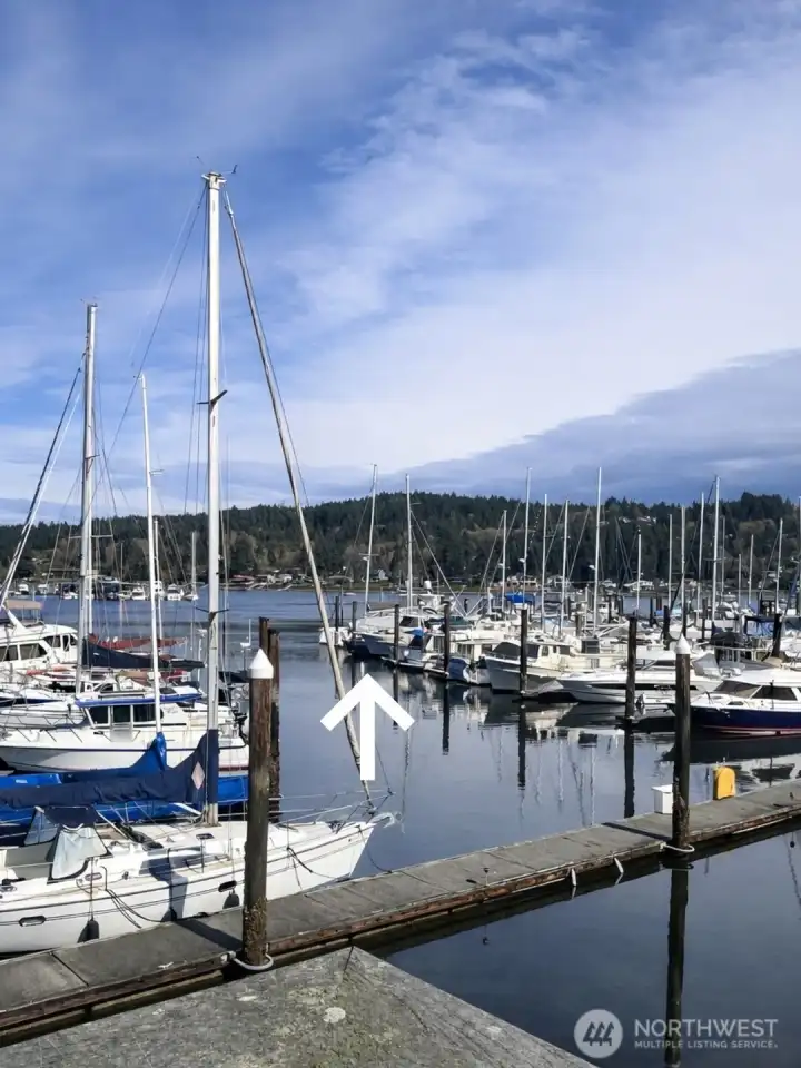Wider view of Dock B from the boardwalk. Gated marina with cart access for easy transport from nearby parking.