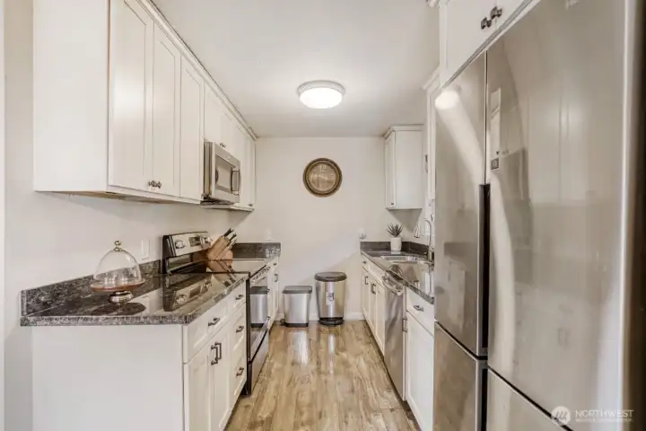 Modern, efficient kitchen is a delightful place to cook and create.