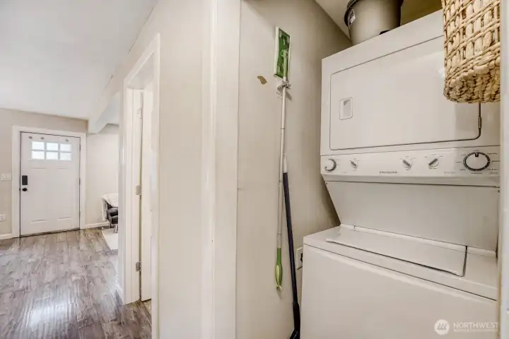 Efficient stacked washer dryer combo convey with the home.