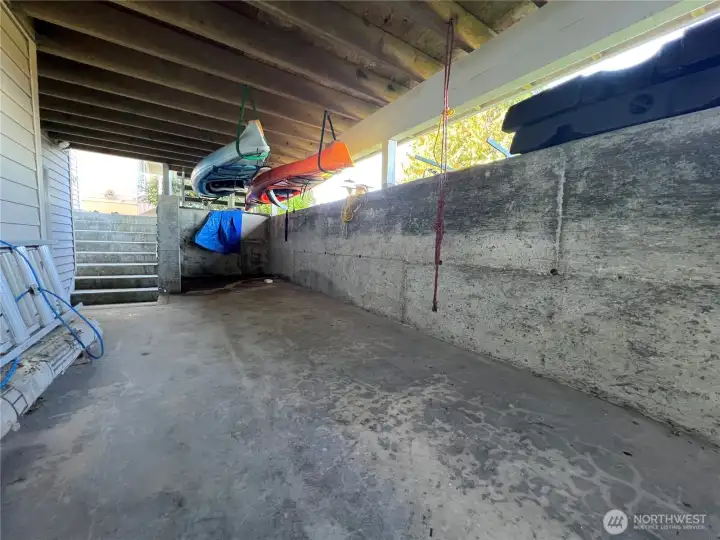 Covered under-deck storage