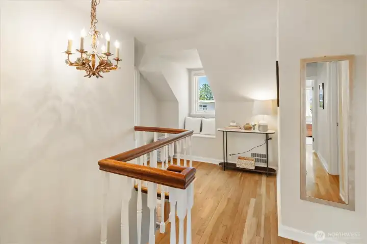 2nd floor landing with a window seat.
