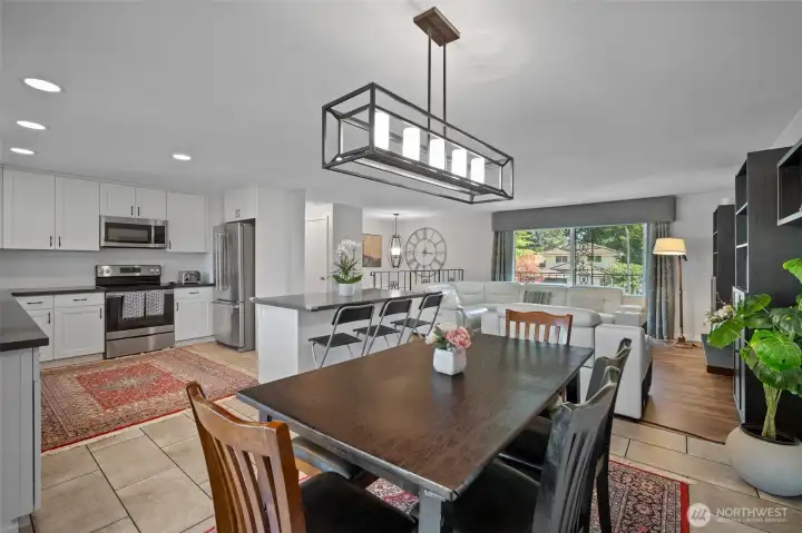 Dining area with the view of Kitchen and the Living Room