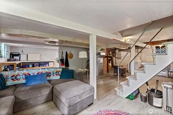 Partially finished basement not included in SF,  has some laminate flooring