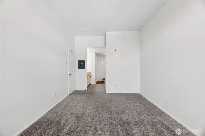 You can easily fit a king sized bed in here.