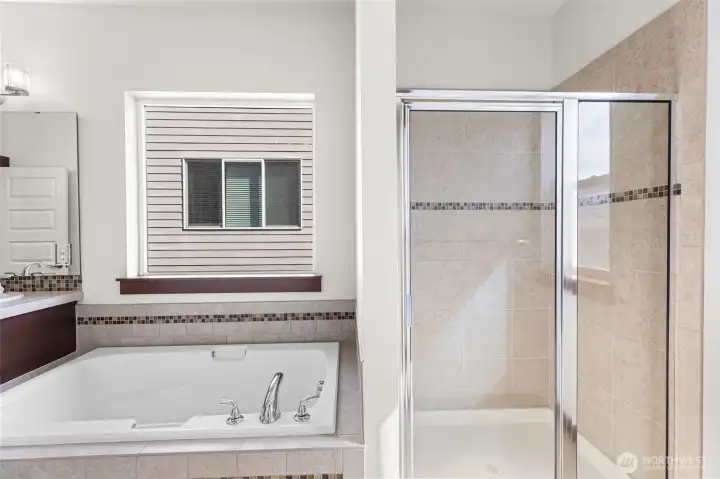 Soaking tub & stand-alone shower