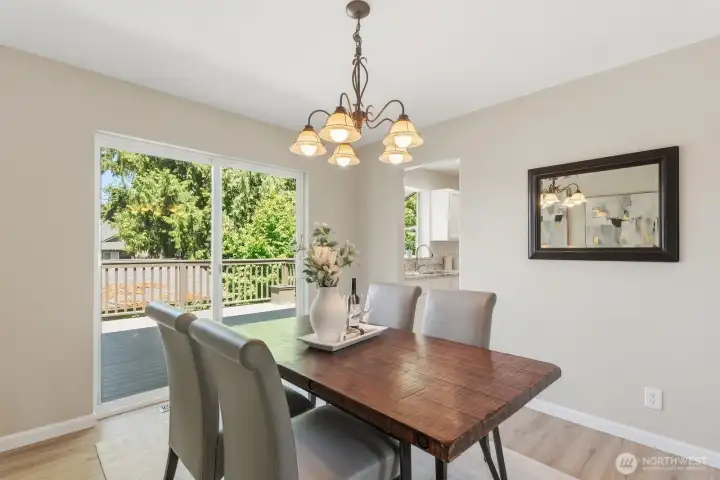 Pull up a chair, there's room for everyone at the table in this dining room!