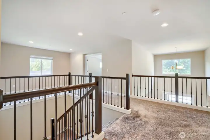 Flex room is away from the 3 upper bedrooms
