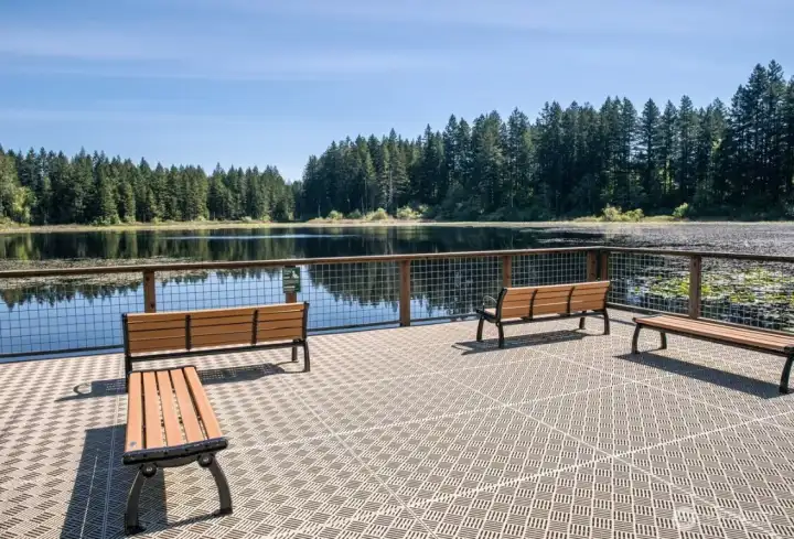 Scenic Yellow Lake Viewing Deck with Seating and Peaceful Water Views. Scenic Yellow Lake Viewing Deck with Seating and Peaceful Water Views.