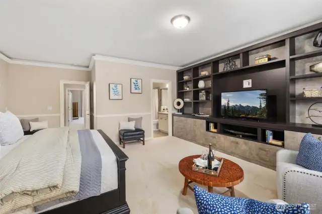 "Second Primary Bedroom" Features Custom Built-In & Attached En-Suite Bathroom.