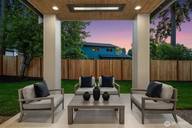 Private outdoor covered area with BBQ hook-up