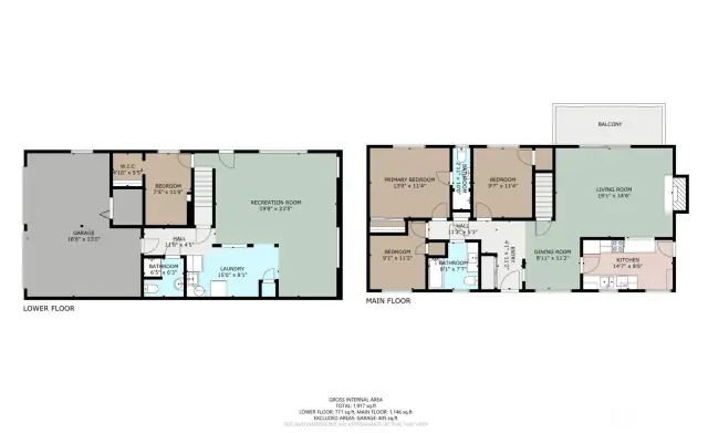 Side by side 2D floor plan of home