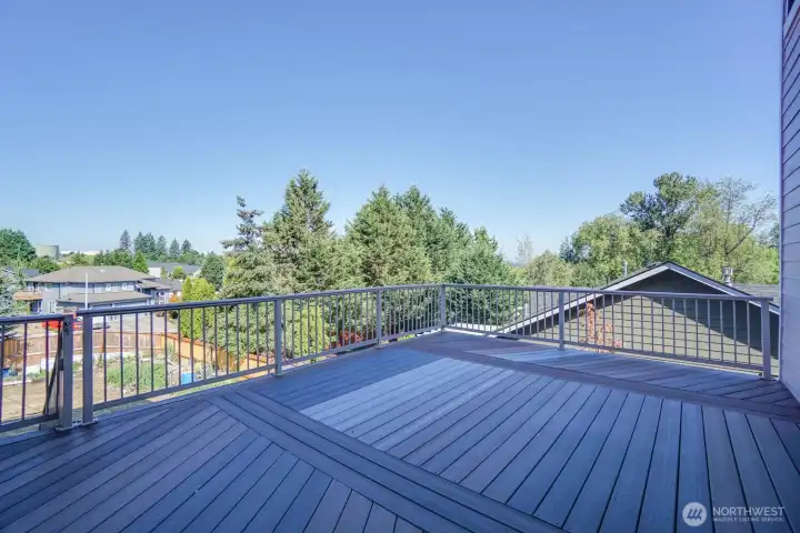 Composite deck from main floor