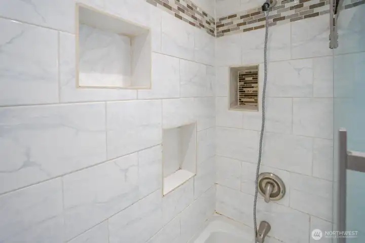 Tiled second floor bathroom