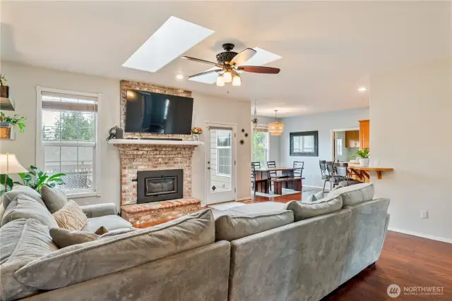 Living room with fireplace