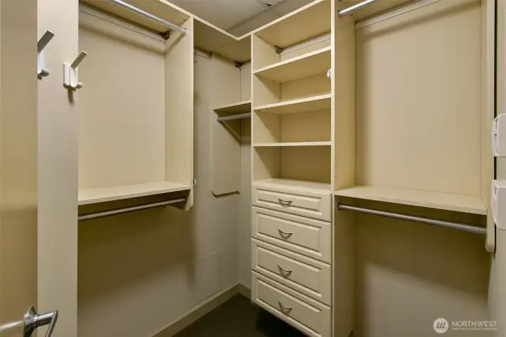 Lovely built-out closet space.