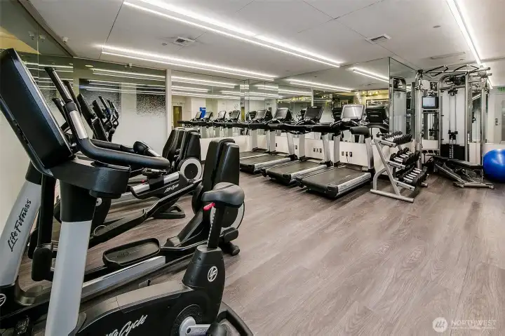Fitness center for hotel and residents.