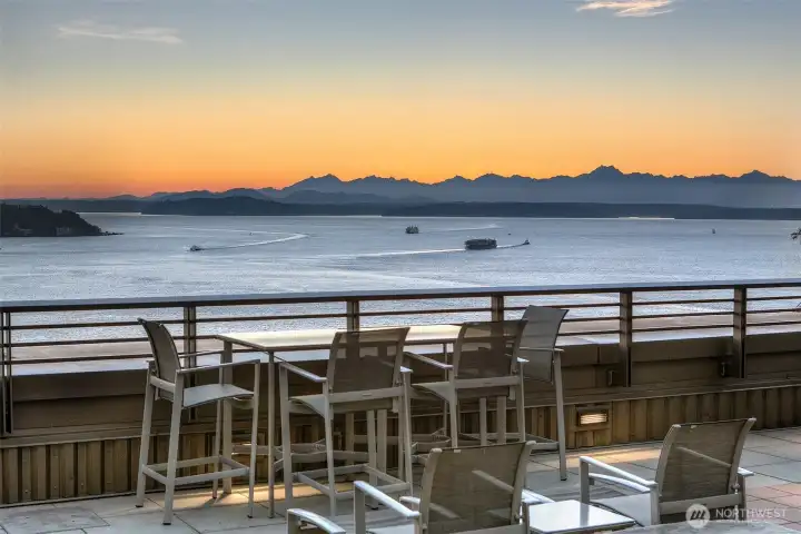 Front row seat to amazing sunsets with the Olympic Mountains and Puget Sound to delight.
